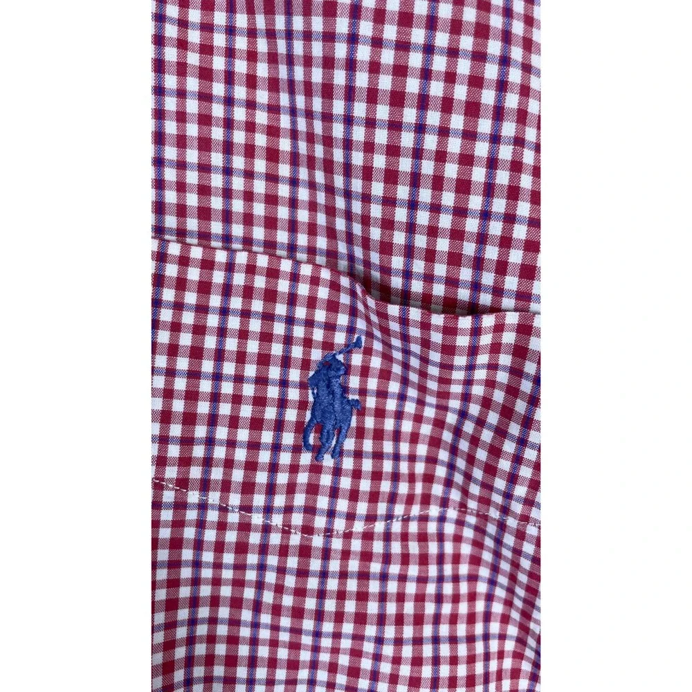 Ralph Lauren Button Down Mens 4X Big Red Good Gingham Short Sleeve Shirt